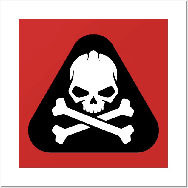 RED SHADOWS SKULL AND CROSS Wall Art by SKELETRON